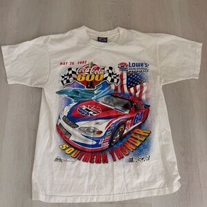 VTG 2002 Nascar Coca Cola 600 Lowe's Motor Speedway Front Back T Shirt Large